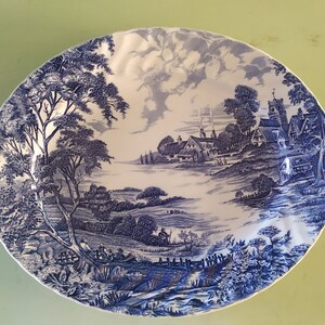 Ridgeway Meadowsweet 12” Blue Oval Serving Platter
