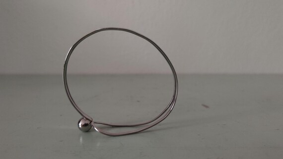 Scandinavian Silver Loop & Ball Bangle Bracelet S… - image 8