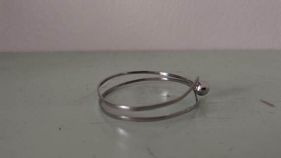 Scandinavian Silver Loop & Ball Bangle Bracelet S… - image 5