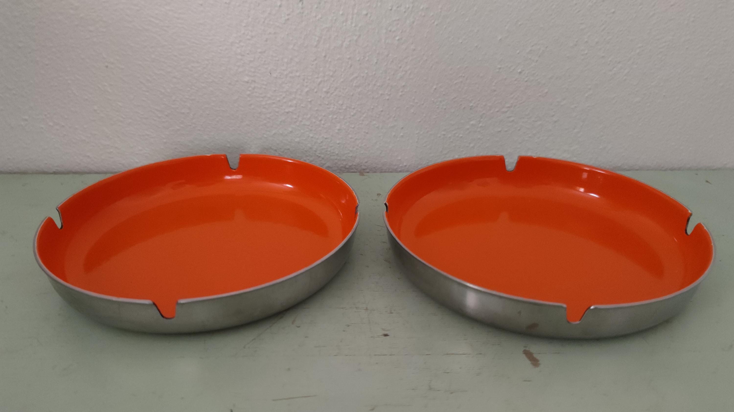 Leif Wessmann Associates Mid-century Orange Enamel & Chrome