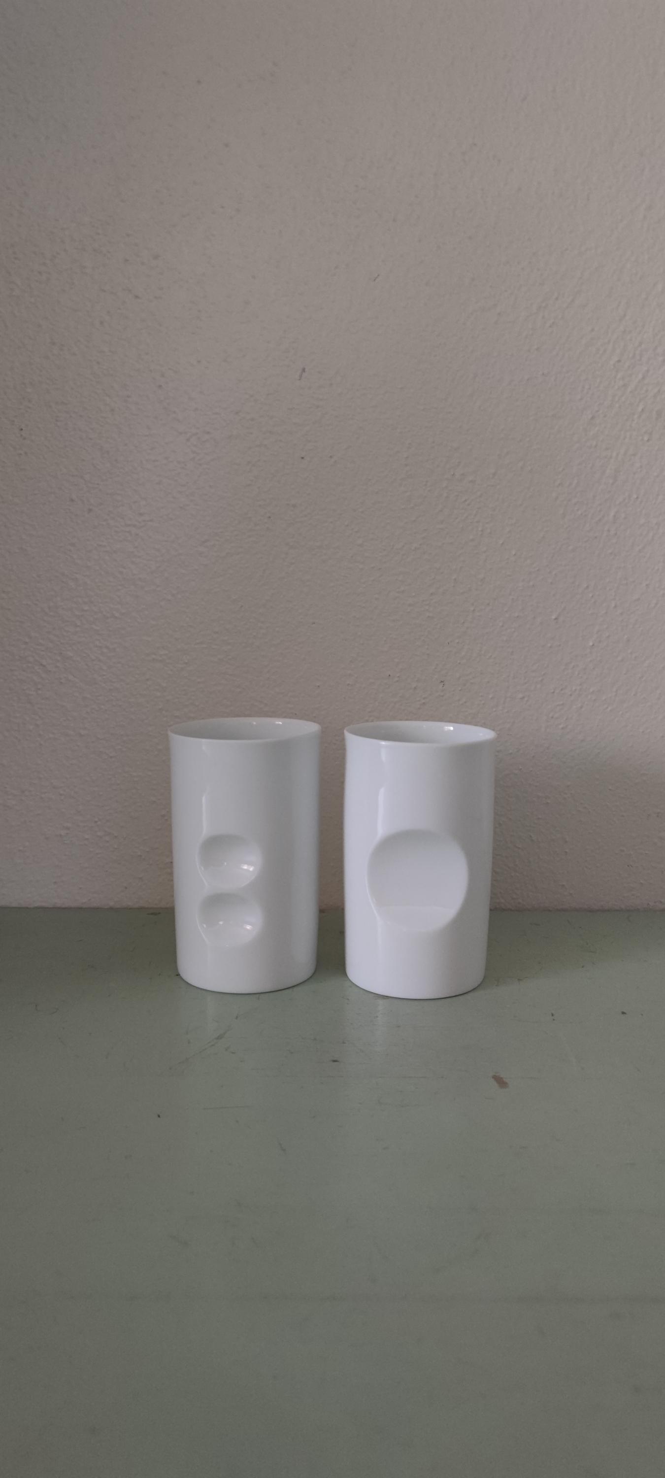 Hakusan of Japan Fancy Cups by Masahiro Mori White Porcelain