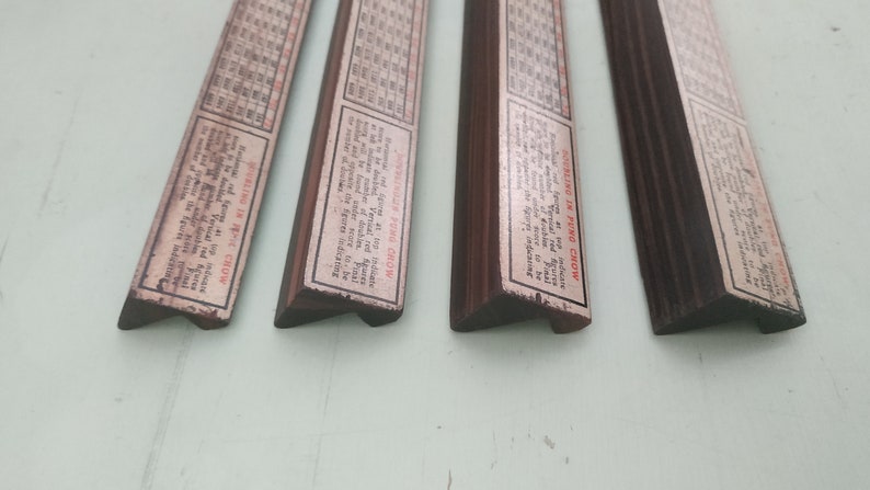 Vintage Mah Jong Pung Chow Game Tiles Rack from 1920’s. Dark Walnut. Mah Jongg image 9