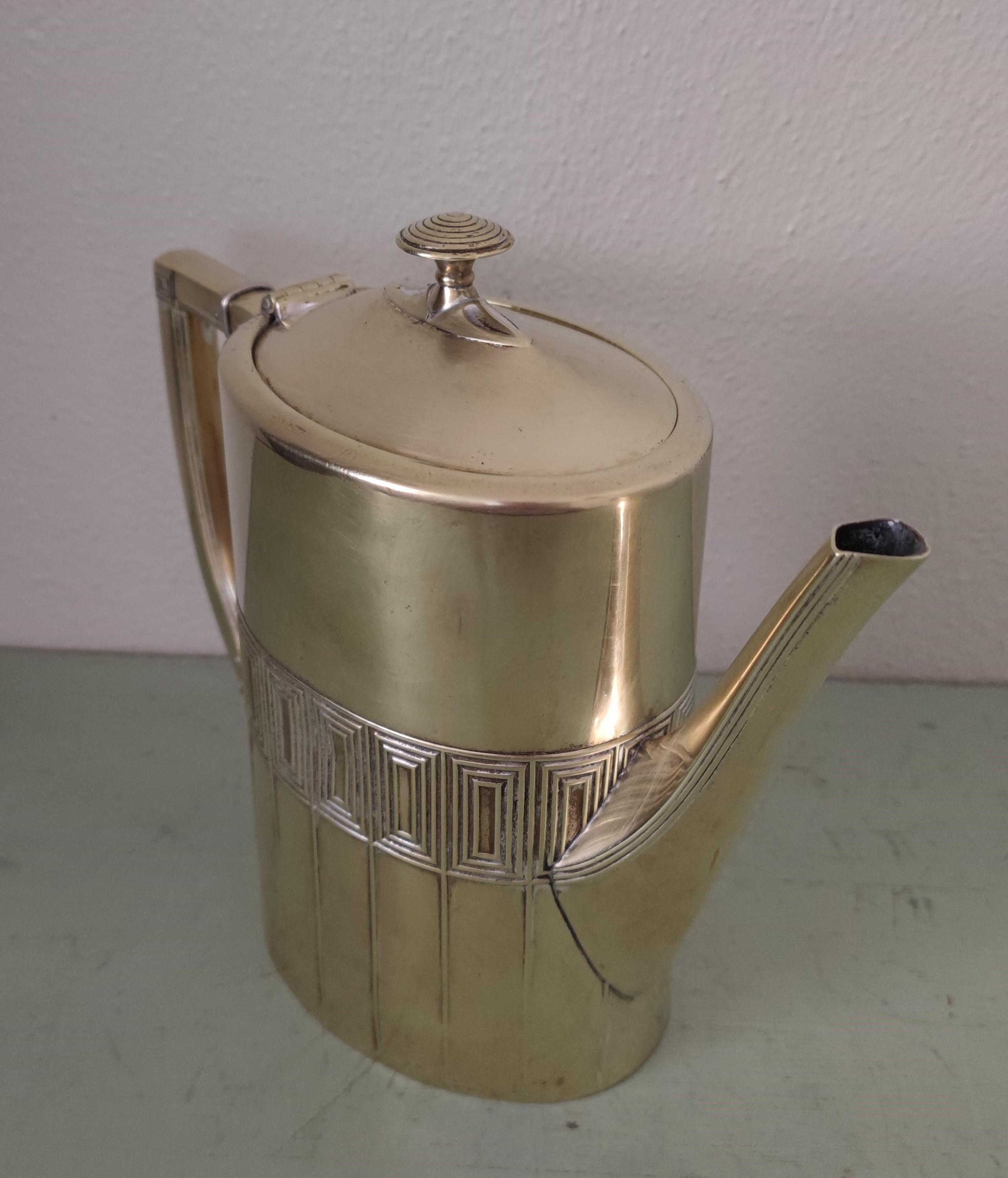 Antique WMF Geislingen Germany Brass Tea Coffee Mocka Pot Early