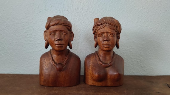 Indigenous Igorot Peoples Hand Carved Narra Wood Half Bust