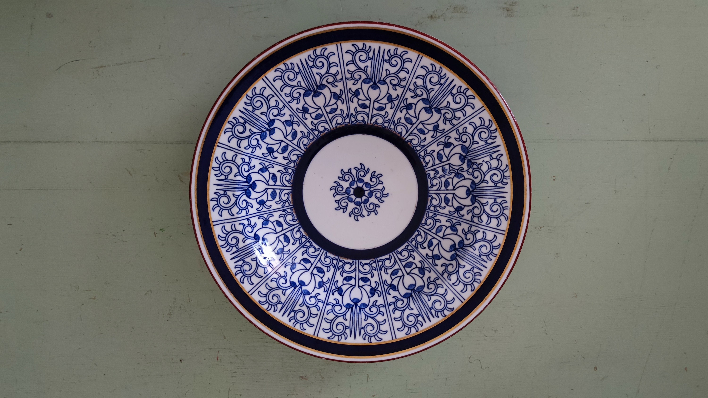 Antique 1880 Royal Worcester Royal Lily Dinner Soup Bowl