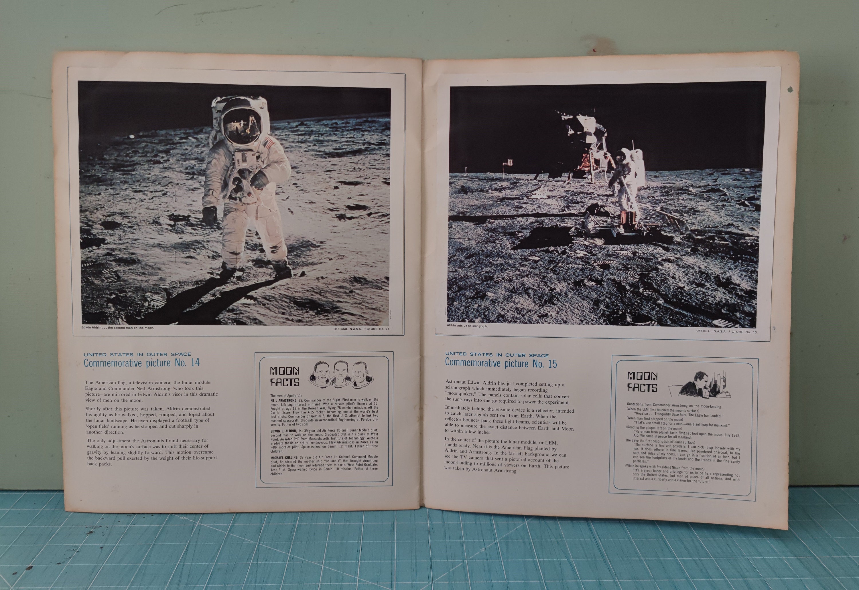 Official Nasa HC 69 Apollo 11 Photographs & 1969 Nasa