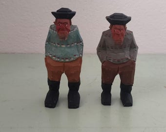Olaf Gunnarsson Wood Carved  Figures Fisherman Brothers 1955