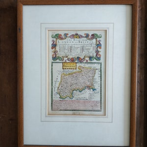 Mapa en miniatura georgiano John Owen y Emanuel Bowen Mapa temprano de Middlesex