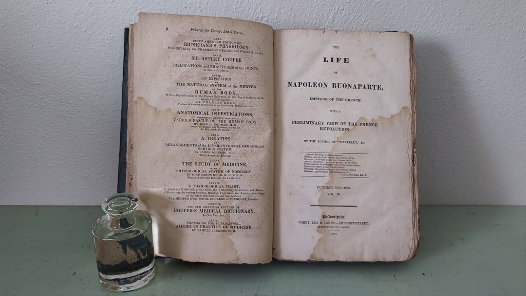 Life of Napoleon Bonaparte Sir Walter Scott 1827 Vol III Carey, Lea & Carey Philadelphia Etsy