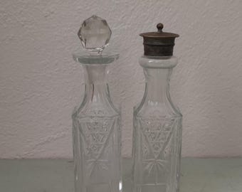 Cape Silver HNS antieke Victoriaanse Cruet-flessenset verzilverde dop