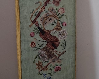 Piano Bench Needlepoint Pillow