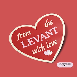 From the Levant With Love Sticker Palestine Syria Lebanon Jordan Vinyl Heart Sticker | Arab Aesthetic, Middle Eastern Pride, Laptop Sticker