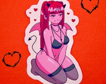 pegatina de chica demonio
