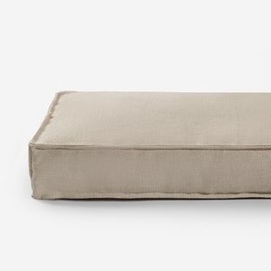 100% Linen Cushion Covers. Natural Linen color, not dyed fabric Custom bench cushions. 1-6&quot; thickness