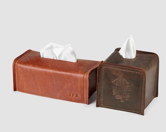 Tissue Box Cover / Leather personalized tissue box / Home decor /Napkin cover
