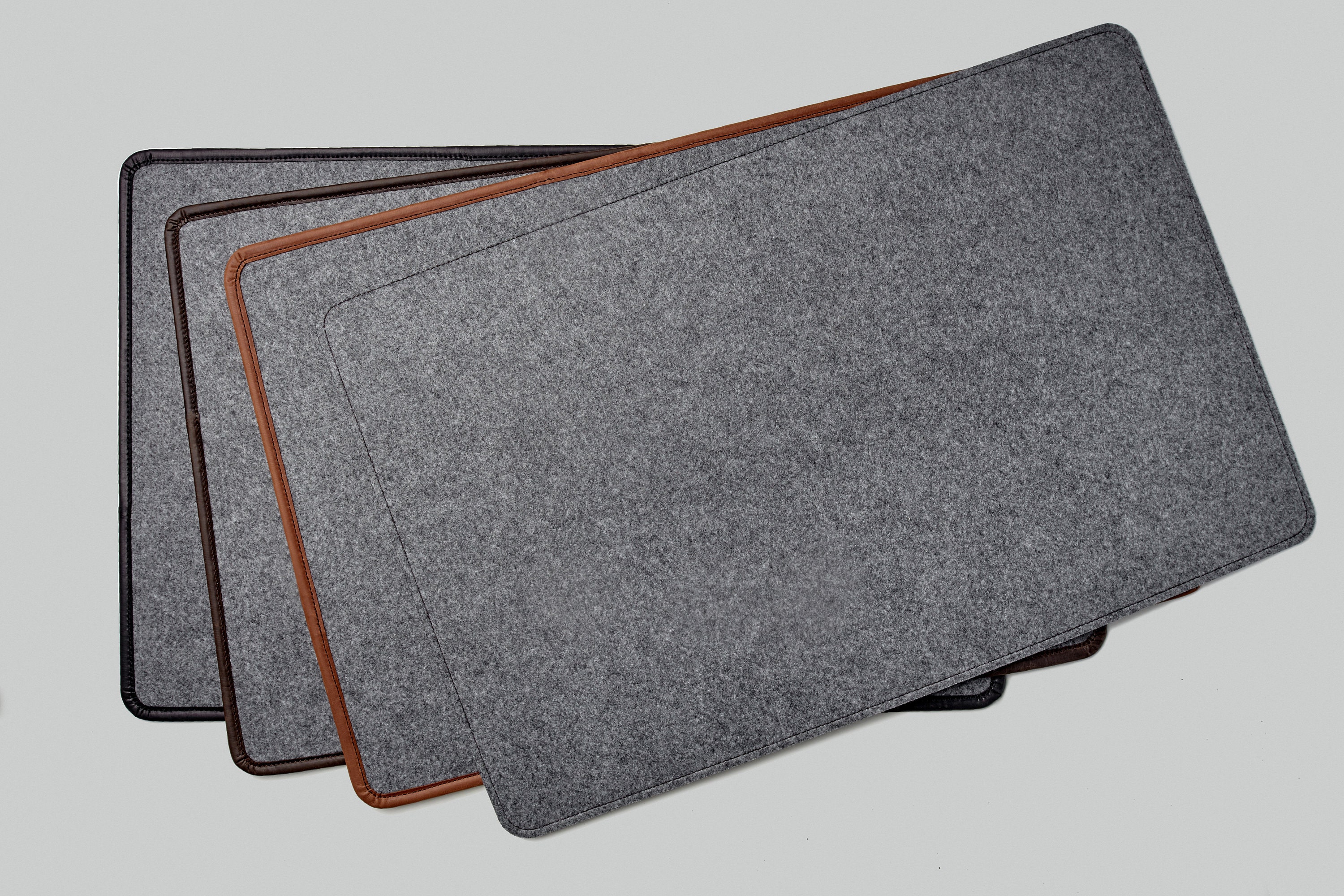 Wool Felt Desk Pad Leather Outline 5mm Etsy