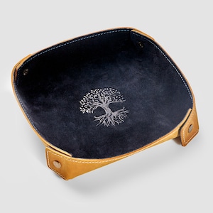 Felt Tray for Watch, Valet Tray for Men, Valentines Day Gift, Catch All Tray, Felt Сatch all, Leather Tray, Valet Tray for Husband