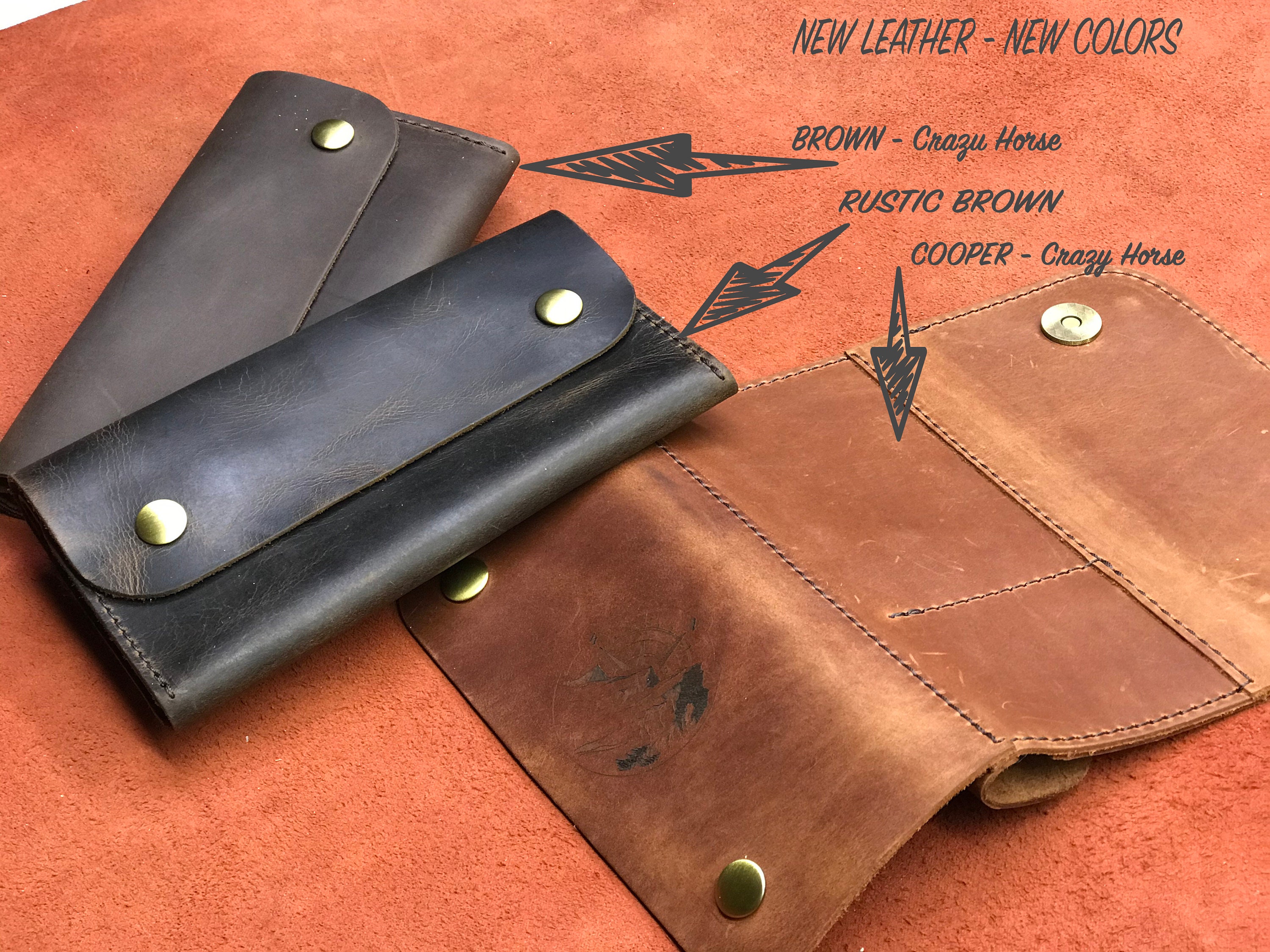 Leather rolling tobacco pouch Handmade personalized Gif for Etsy