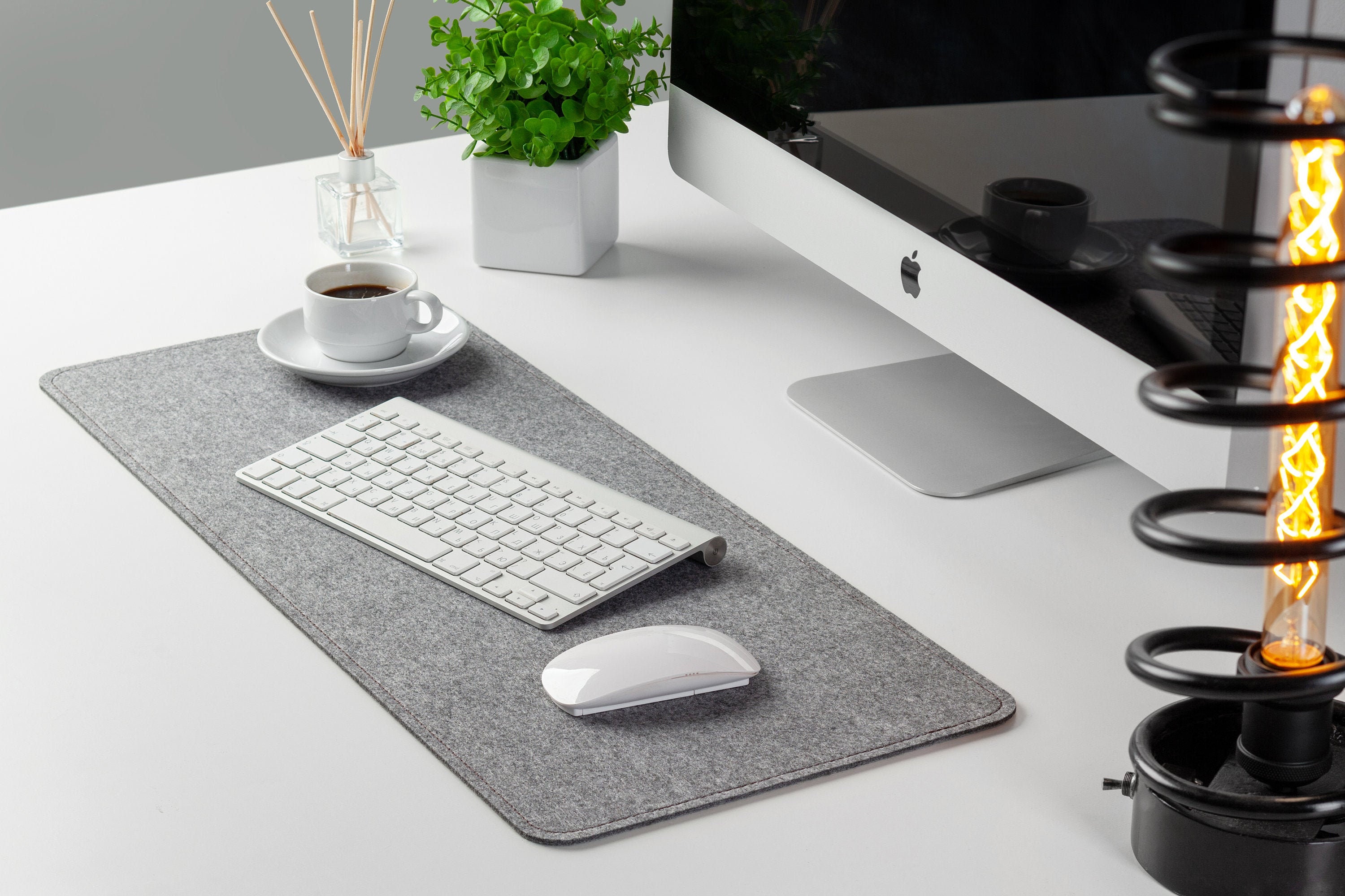 Felt Desk Mat 900 Mm Width. 2 Coasters for Free Same Color as Etsy