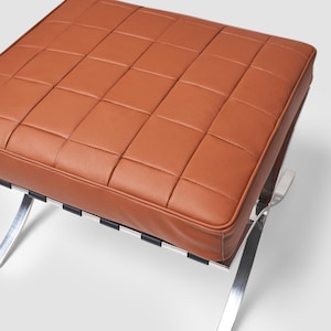 Leather Cushion with Double Piping 3 inch (7,5-8 cm) Crazy horse leather. Patchwork Design . Including foam inserts