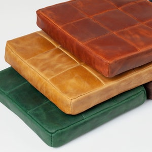 Meditation leather cushion. Custom size bench pillow. imagem 4