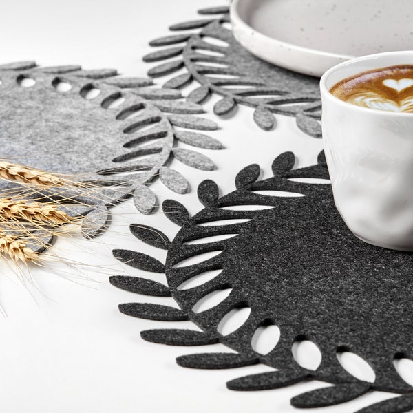 Modern Placemats Round Felt Etsy