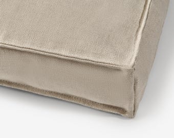 100% Linen Cushion Covers. Natural Linen color, not dyed fabric Custom bench cushion covers. 1-6" thickness