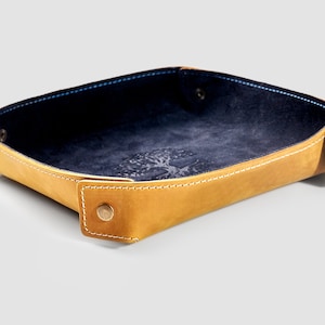 Decorative Key Coin Tray for Men, Leather Table Tray, Catch All Desk Tray, Desk Storage for Key, Leather Сatch all, Leather Tray, Valet Tray