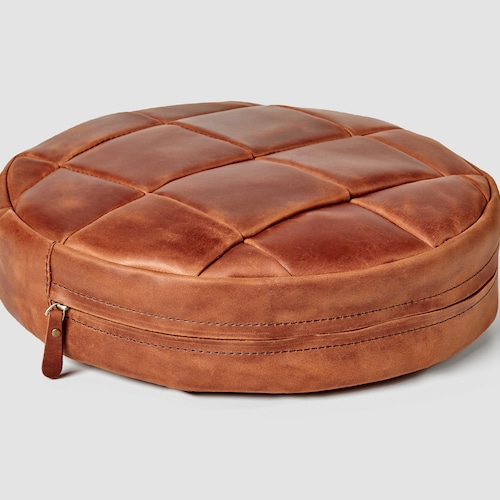 Round Leather Chair Pad Seat Cushion Round Leather Cushion