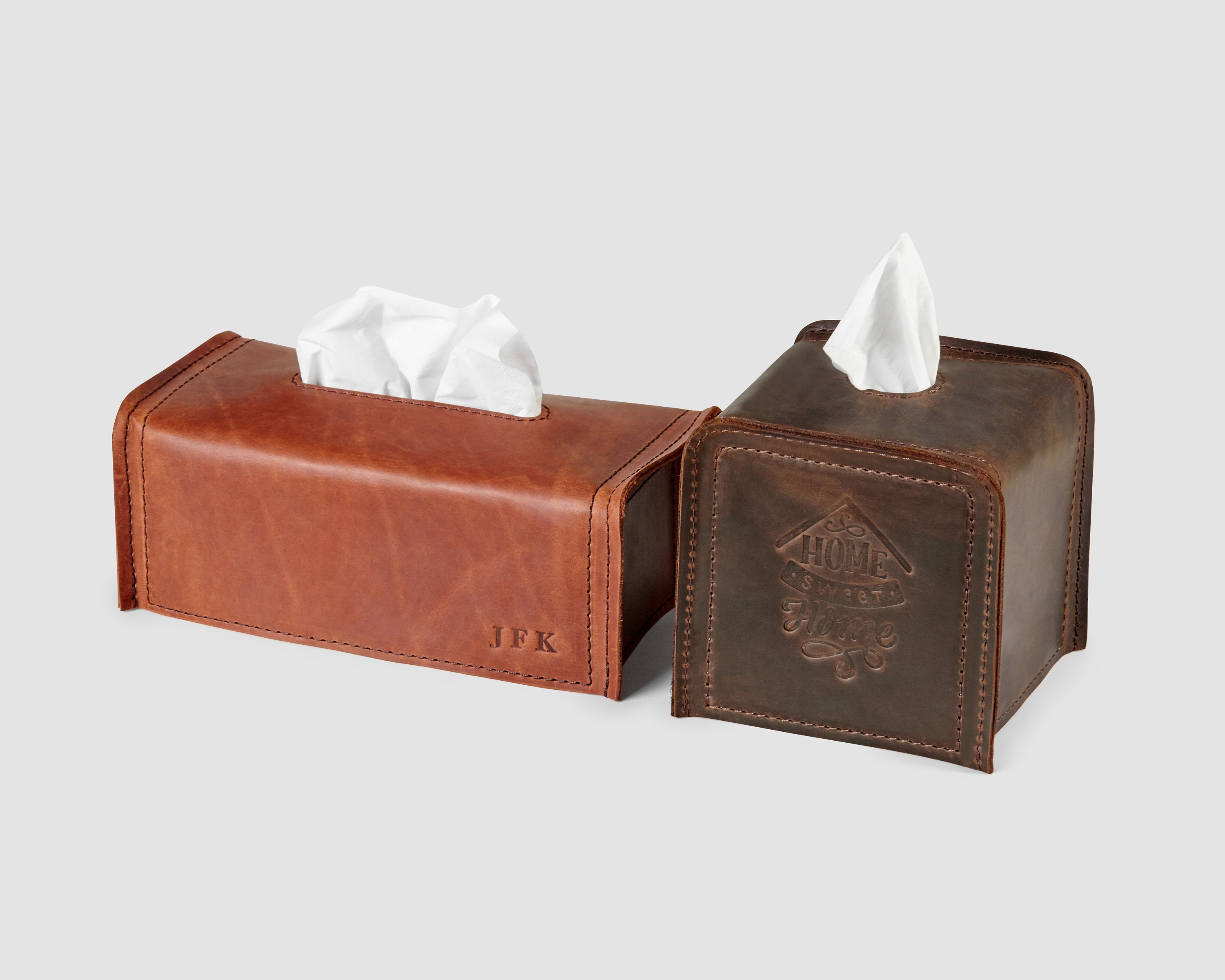 Demiawaking Toilet Tissue Holders Rectangular Tissue Dispenser Napkin Box with Oak Cover for Home and Office 