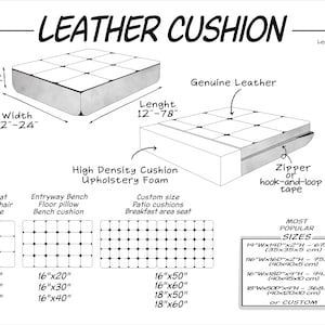 Meditation leather cushion. Custom size bench pillow. imagem 8