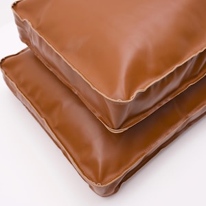 Handcrafted Wild Edge Cushion 3&quot;(7,5-8cm) thick with inserts – Fiber fill. Available in 3 types of leather