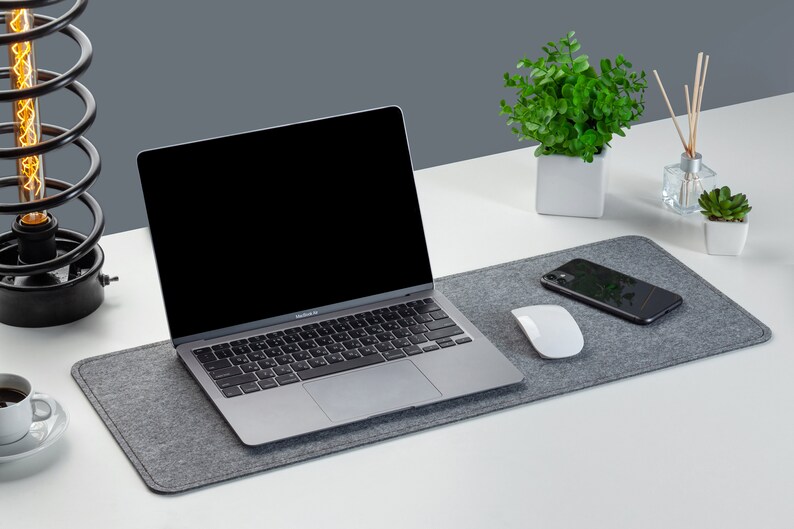 Felt Desk Mat 900 Mm Width. 2 Coasters for Free Same Color as Etsy