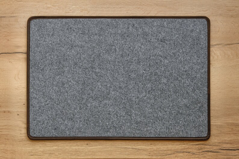 Felt Desk Mat 27.5inch Width 5mm Thickness With Leather Edges Etsy