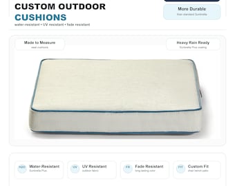 Almofadas personalizadas para exterior de 7,6 cm (3 polegadas), almofadas de assento Sunbrella Plus, almofadas de substituição para pátio resistentes à água.