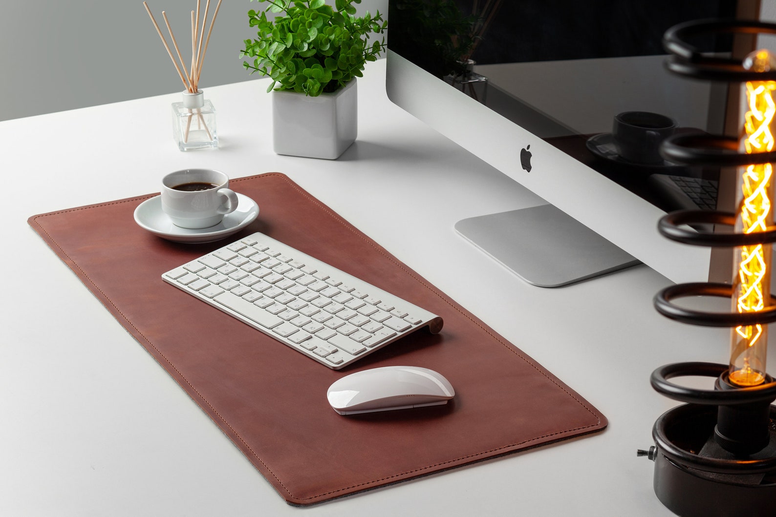 Genuine Leather Desk Mat With Felt Base Layout. Etsy