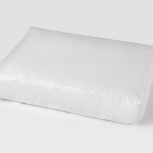 May include: A white rectangular pillow with a smooth, soft surface.