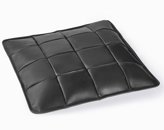 Vintage-Inspired Leather Cushion. 1-1.5" (2-3 cm) thickness. Prefilled bench seat cushions. Seat place cushion.