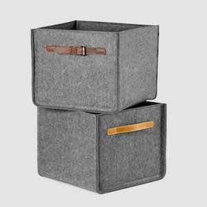 Open Spaces Large Felt Storage Bins - Set of 2 - with Lids