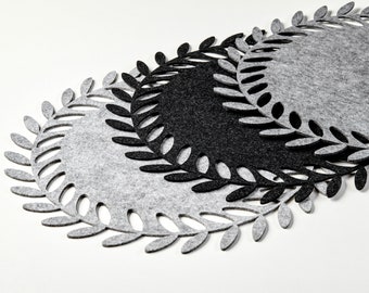 Placemat set for dining, dinner table mat decor, floral kitchen mat, placemat for modern kitchen dining room, felt serving mat