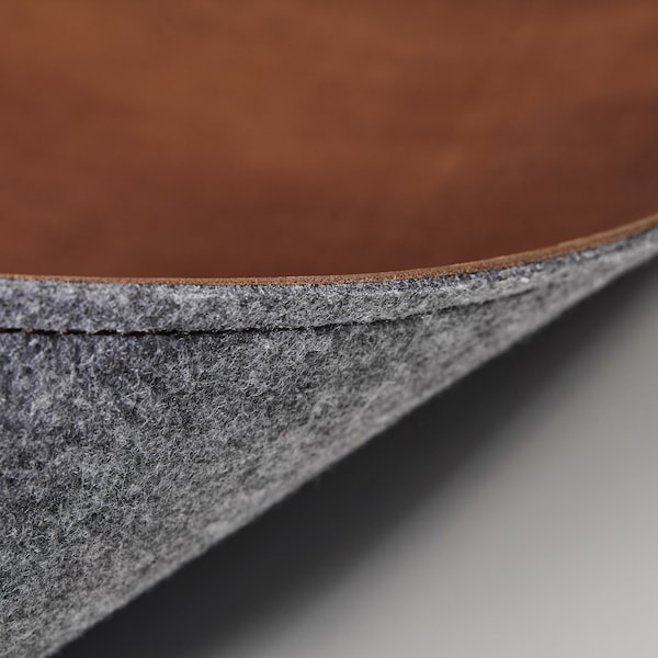 Genuine Leather desk mat with Felt base layout.