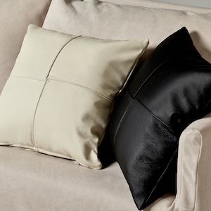 Leather decorative pillow cover. Soft leather pillowcase. Custom size leather pillow cover.