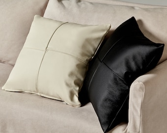 Genuine Leather Pillow Cover, Soft Decorative Cushion cover