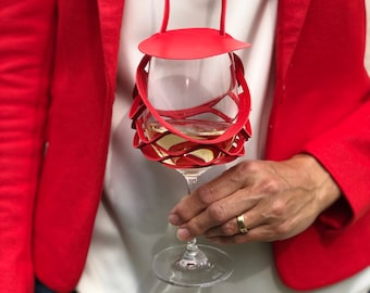 Wine glass holder for hanging