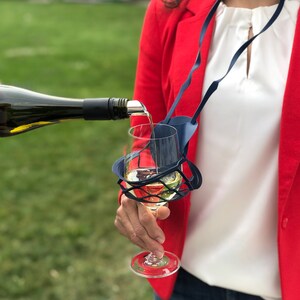 Guduling 2er Set Weinglas-Halterungen Zum Umhängen - Praktisch Für Partys & Feste