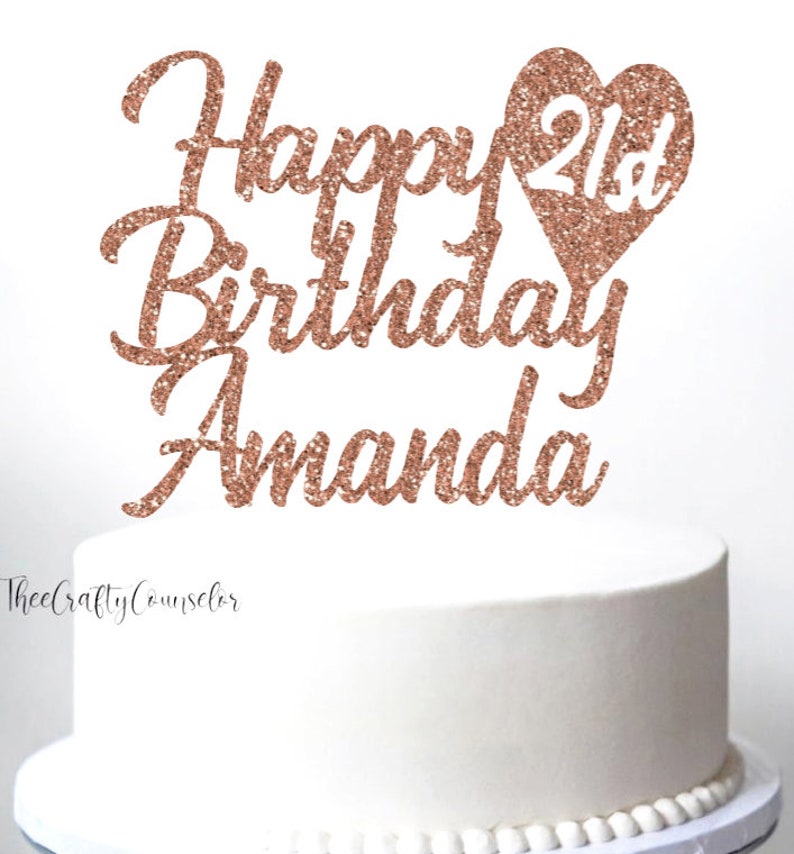 Personalized Happy Birthday Cake Topper Custom Birthday Cake Etsy