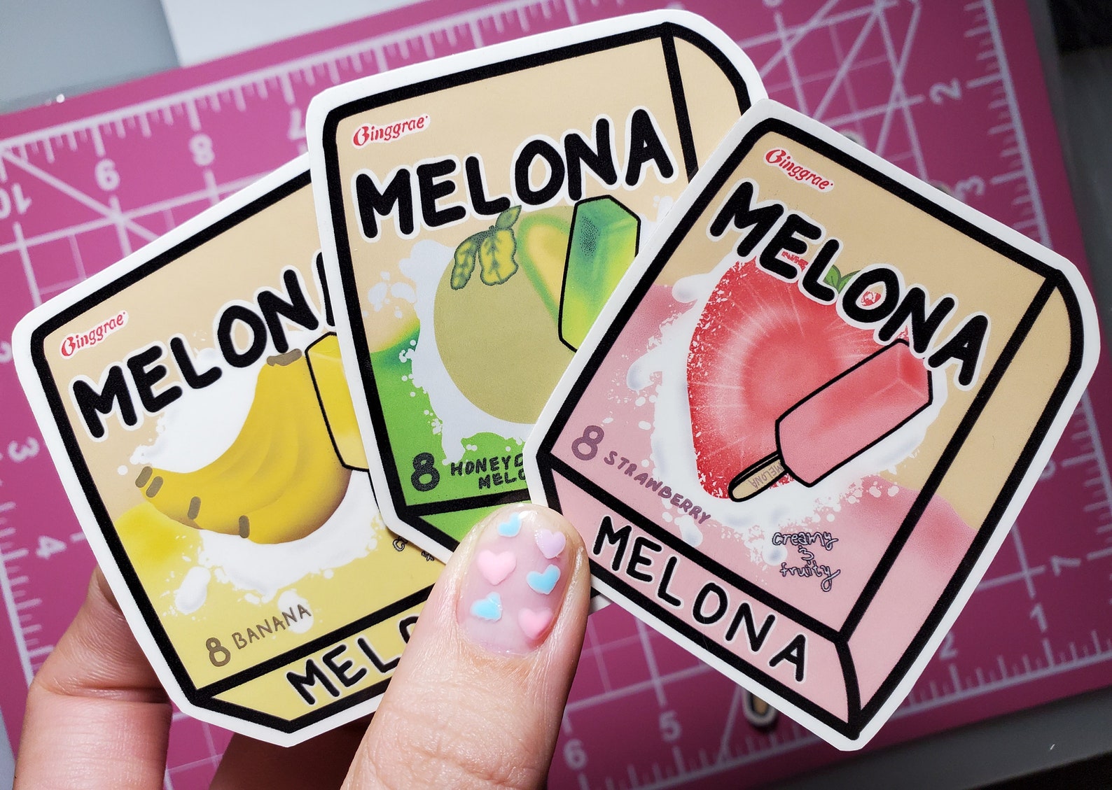 MELONA KOREAN DESSERT Icecream Sticker Pack free shipping Etsy