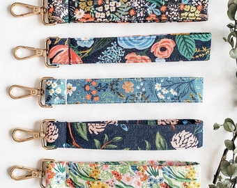 Rifle Paper Company Floral Keychain Wristlet | Pretty Key Fob Accessory | Mother's Day Gift | Bon Voyage Fabric