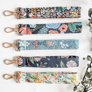 Rifle Paper Company Floral Keychain Wristlet Pretty Key Fob Accessory Mother's Day Gift Bon Voyage Fabric image 1