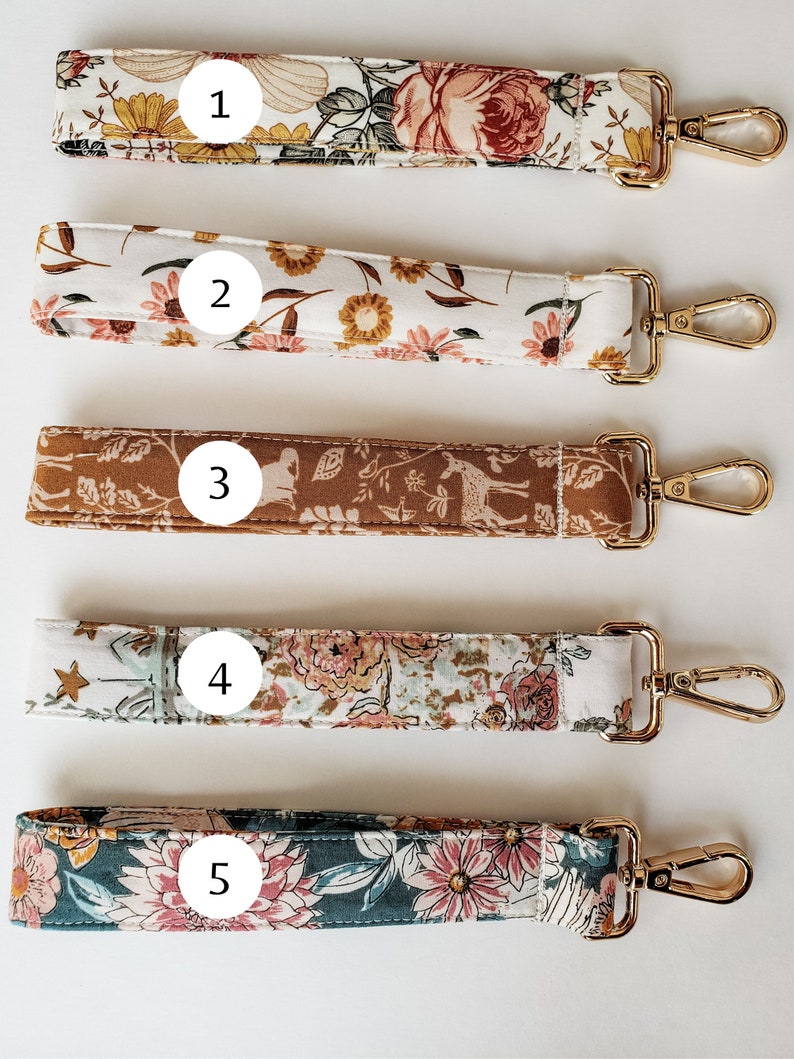Autumn Woodland Keychain Wristlet Pretty Key Fob Accessory Mother's Day Gift Vintage Vibes Accessory image 2